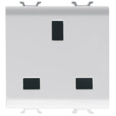 Corus-British power socket 2 module straight holes